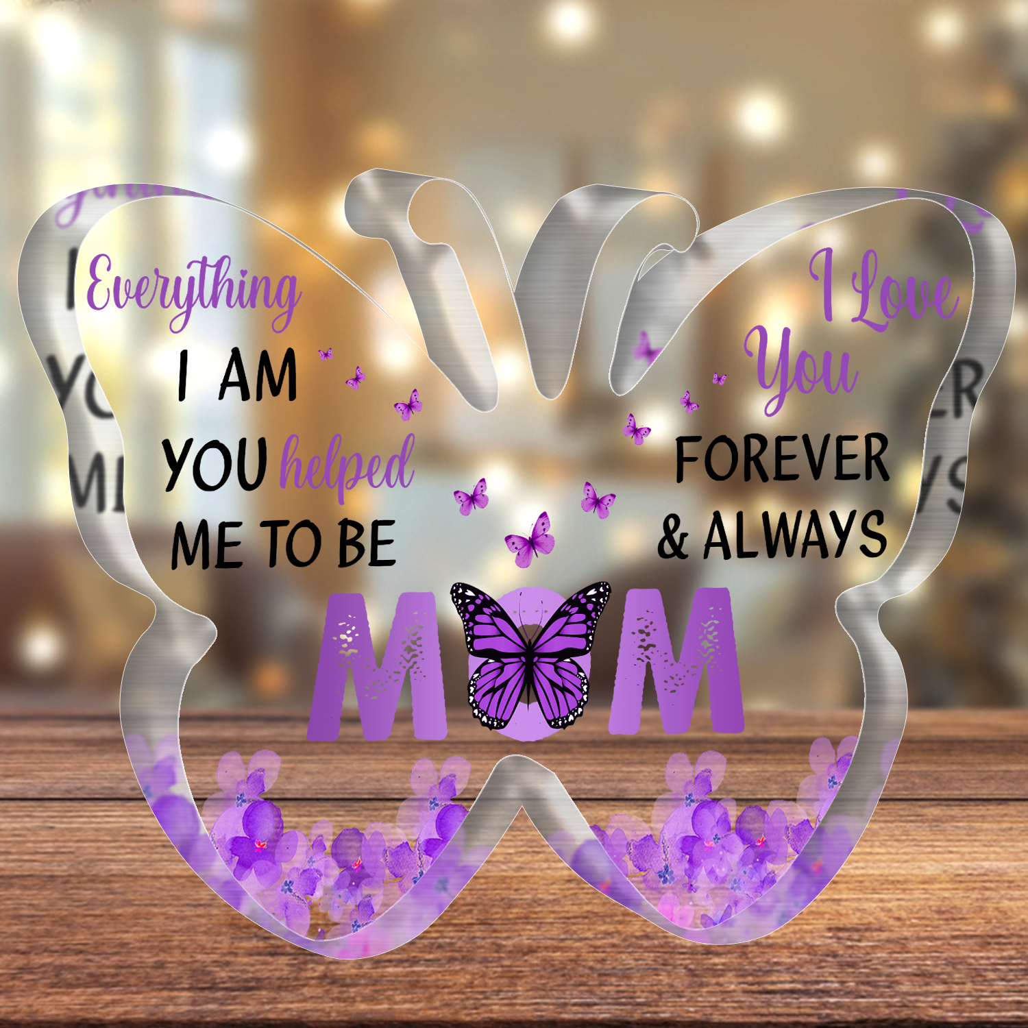 Butterfly I Love You Mom Acrylic Plaque Gift For Mom