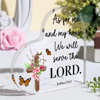 Floral Cross Butterfly As For Me And My House Acrylic Plaque