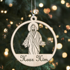 Hear Him Christ Christmas Laser Cut Wood Ornament