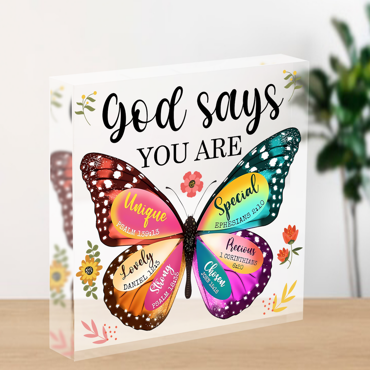 Butterfly God Says You Are Inspiration Religious Gifts Acrylic Plaque