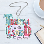 Flowers Trust In The Lord Christian Gifts For Women, Birthday Gifts For Women, Ornament Gift Bible Verse Christmas Ornament Car Hanging