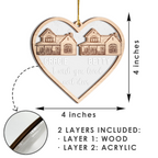 I Wish You Lived Next Door Custom 2 Layers Christmas Car Hanging Wooden Transparent Acrylic Ornament