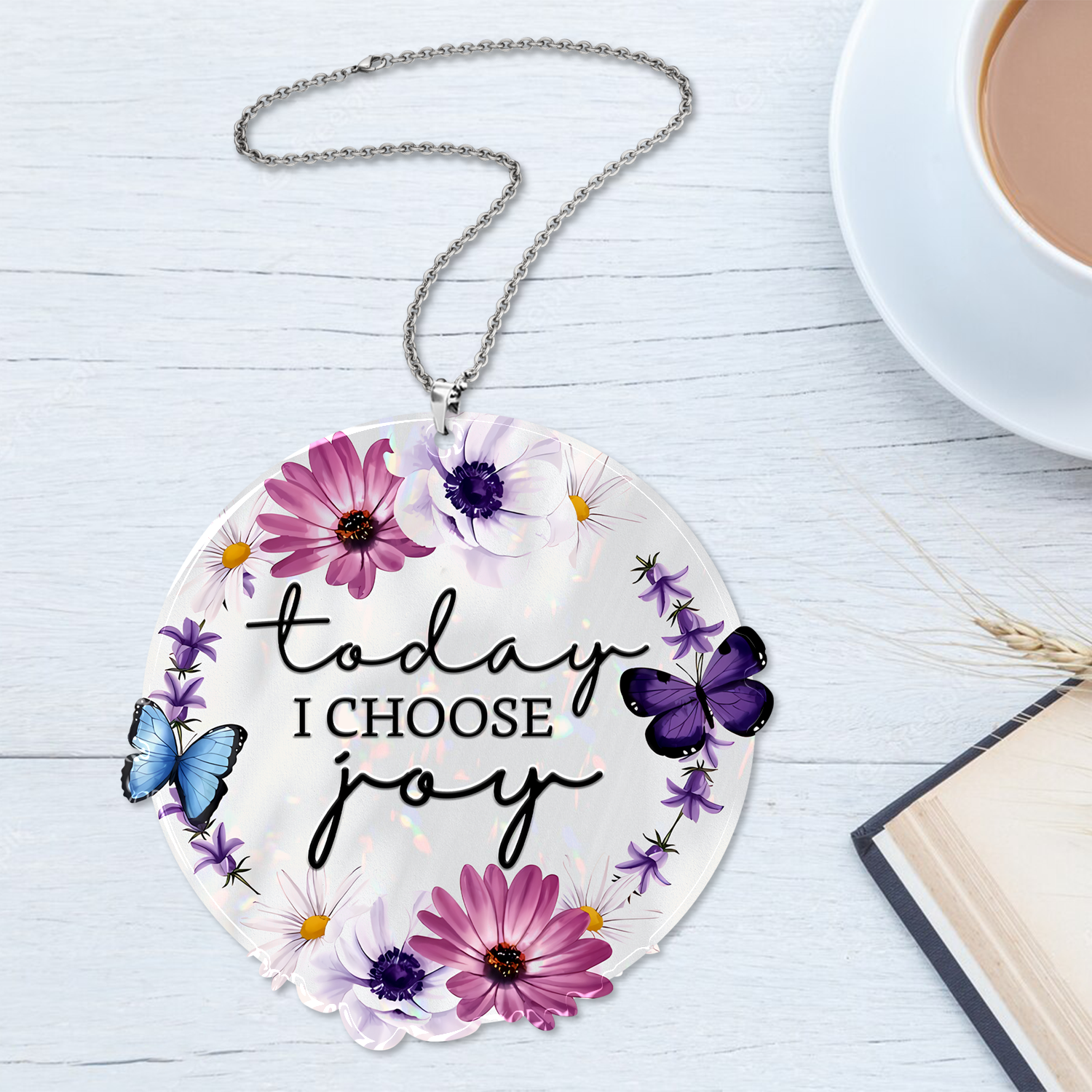 Daisy Flower Today I Choose Joy Christian Gifts For Women, Birthday Gifts For Women, Ornament Gift, Christmas Ornament Car Hanging