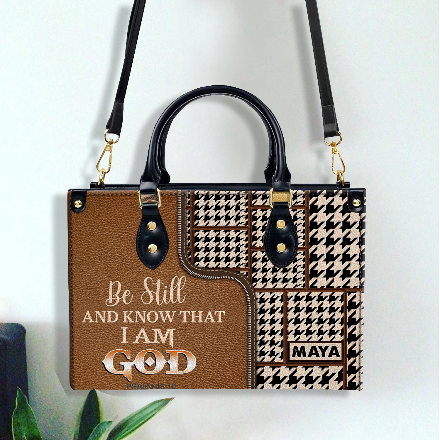 Every second He loves you Personalized Leather Handbag Christian Gifts Bible Verses Religious Gifts