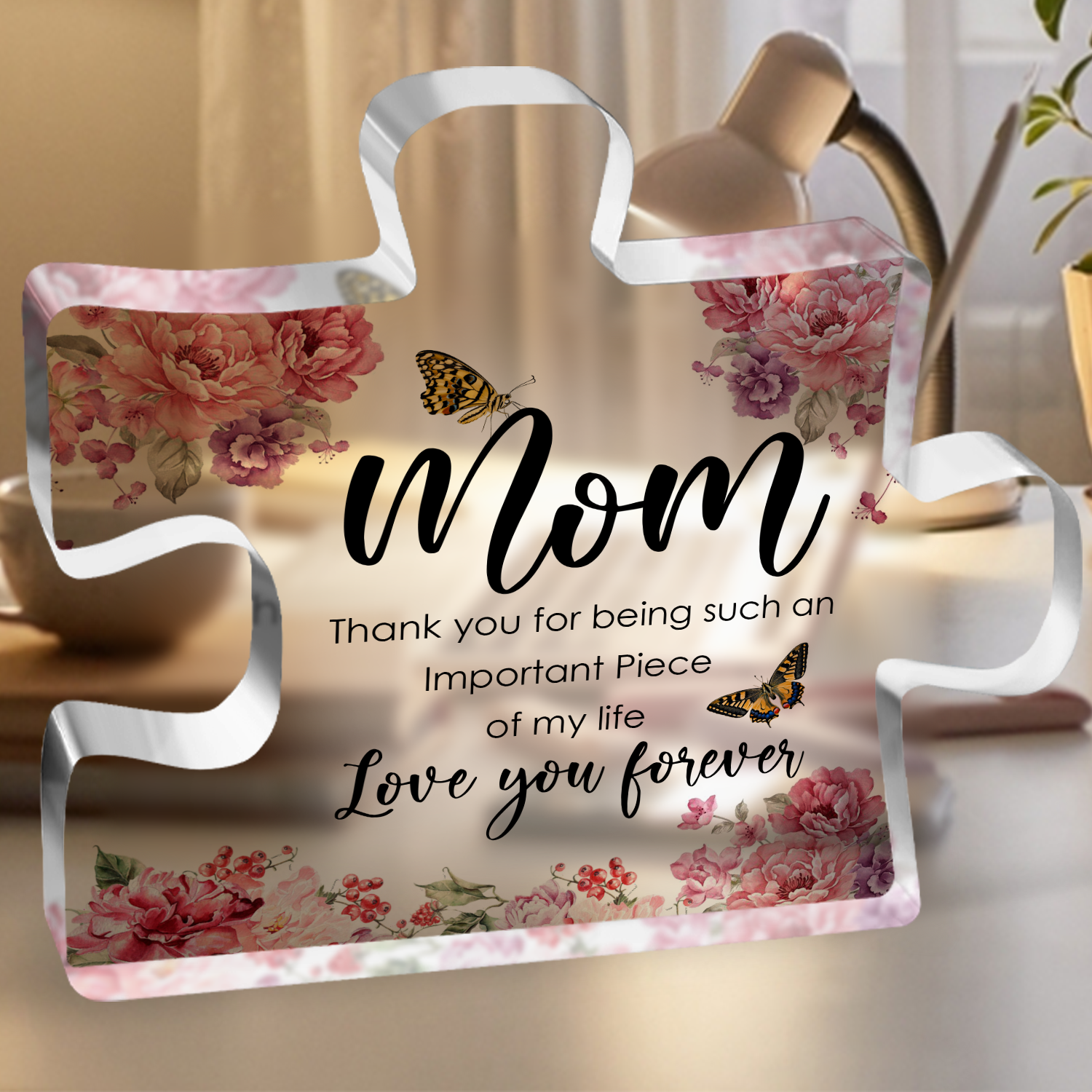Gifts for Mom Acrylic Plaque Block Puzzle Mothers Day Thanksgiving Birthday Gifts for Mom