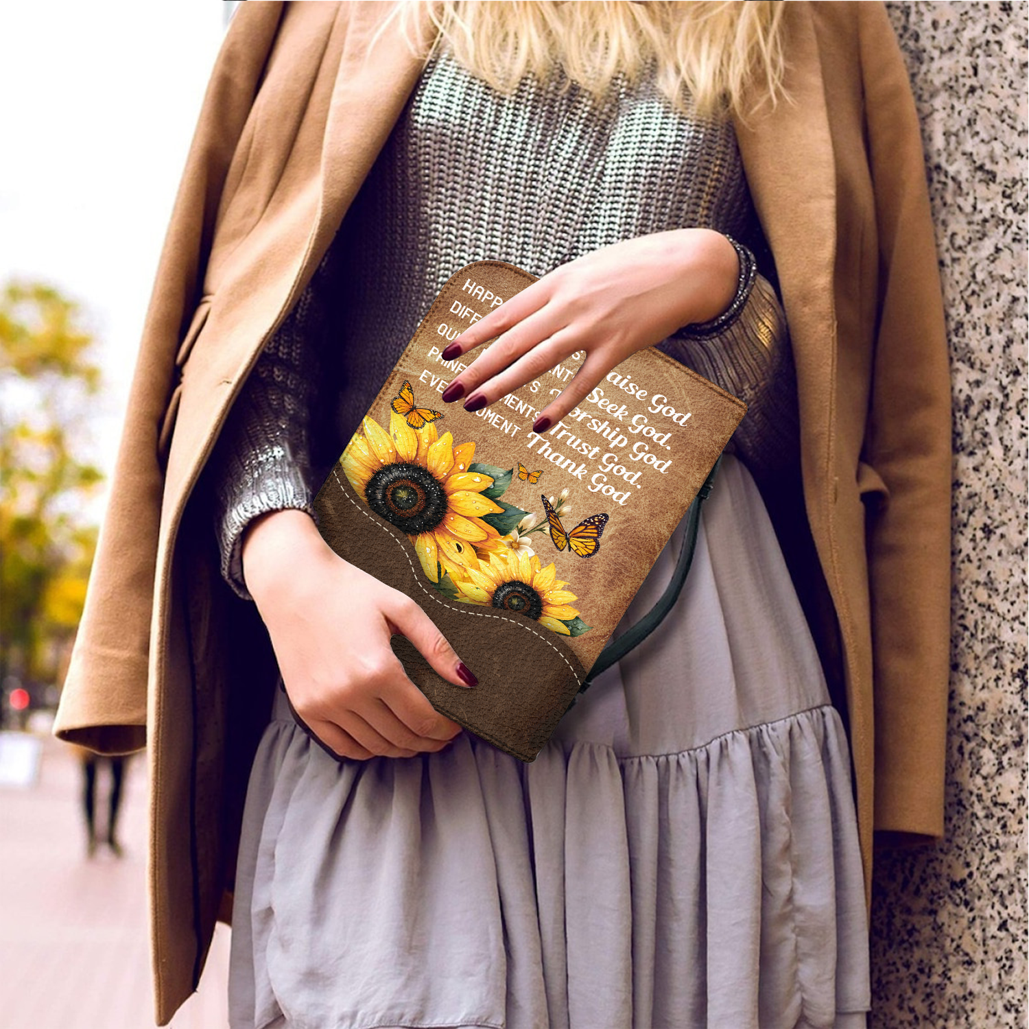 Sunflower Thank God Christian Personalized Bible Cover