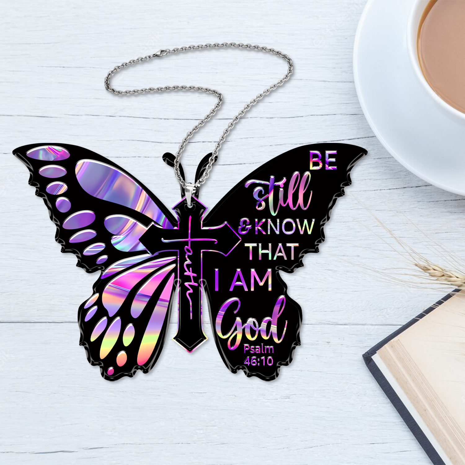 Butterfly Jesus Cross Christian Gifts For Women, Birthday Gifts For Women, Ornament Gift Bible Verse Christmas Ornament Car Hanging