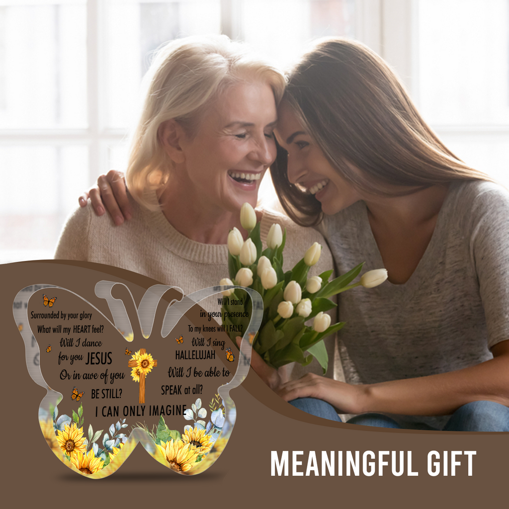 Butterfly Sunflower Surrounded By Your Glory Acrylic Plaque Christian Gifts