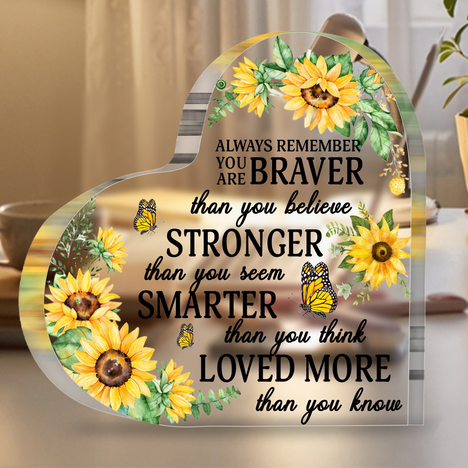 You Are Braver Than You Believe Heart Acrylic Plaque Birthday Gift For Women Her Inspirational Gifts Mother's Day Gift