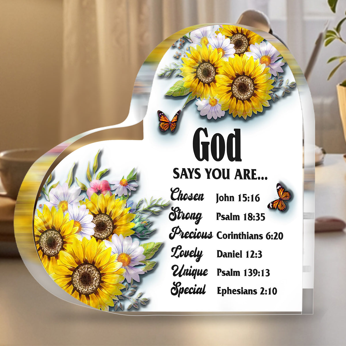 Daisy Sunflower Butterfly You Are Plaque Christian Gifts Religious Gifts for Women Inspirational Gifts