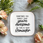 Ceramic Ring Dish You're Awesome Birthday Gifts for Women Unique, Best Friends Gifts For Women Her Mom Sister Coworker Inspirational Gifts for Women