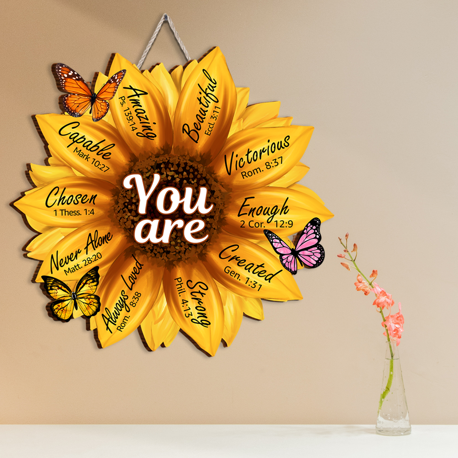 Sunflower You Are Christian Gifts For Women Inspirational Gift Birthday Gifts Wall Decor Shaped Wood Sign