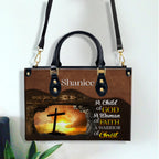 A Child Of God, A Woman Of Faith, A Warrior Of Christ Personalized Leather Handbag