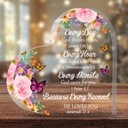 Every Day Religious Spiritual Inspirational Bible Verse Gift Acrylic Hearts Plaques