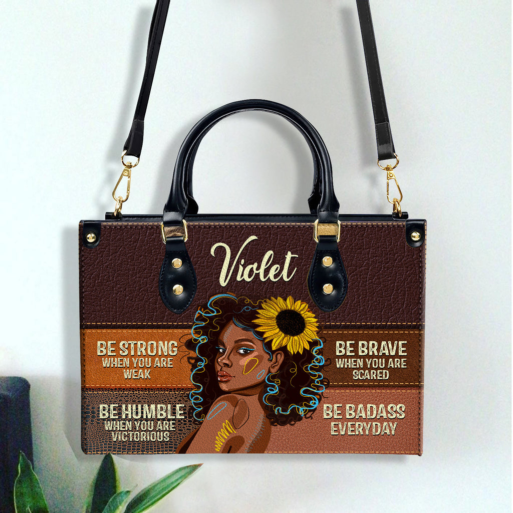 Be Badass Everyday Personalized Leather Hand Bag Gift For Women