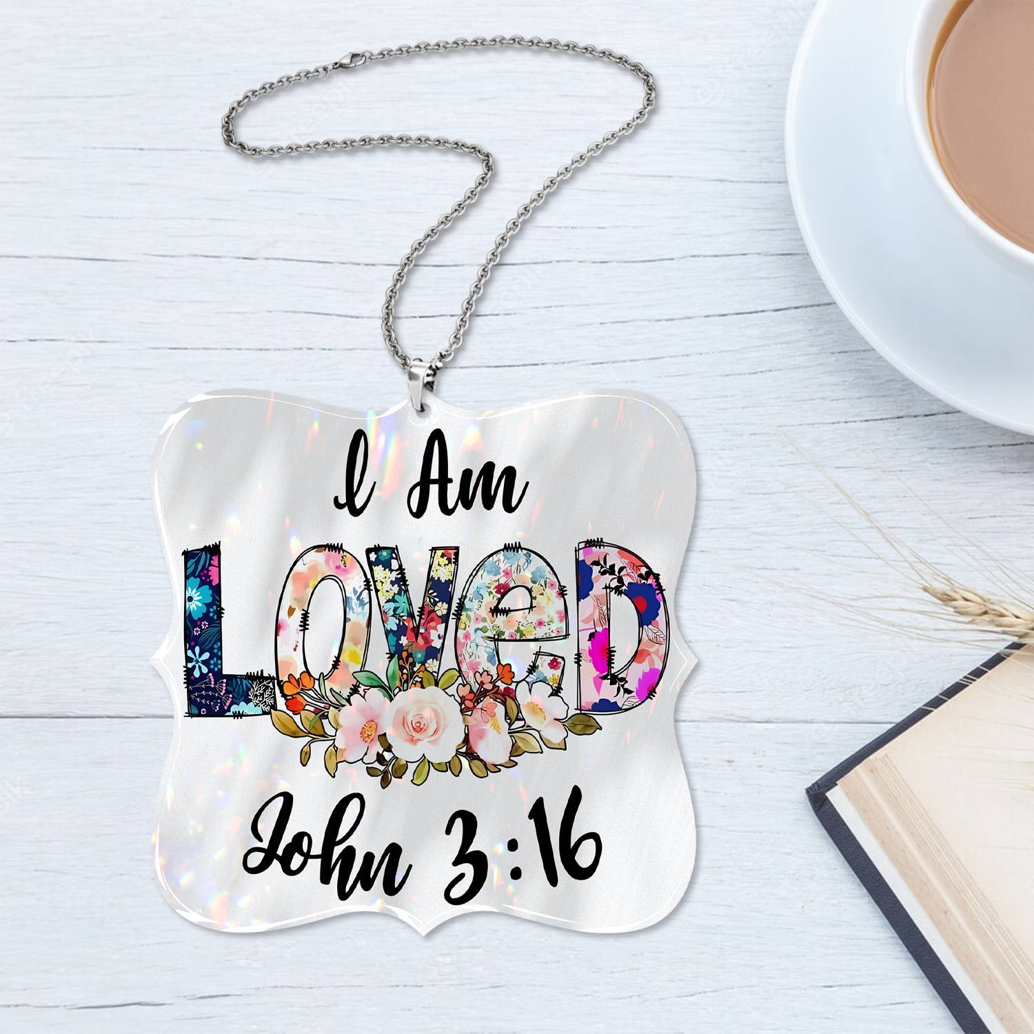 Flowers I Am Loved Christian Gifts For Women, Birthday Gifts For Women, Ornament Gift, Christmas Ornament Car Hanging