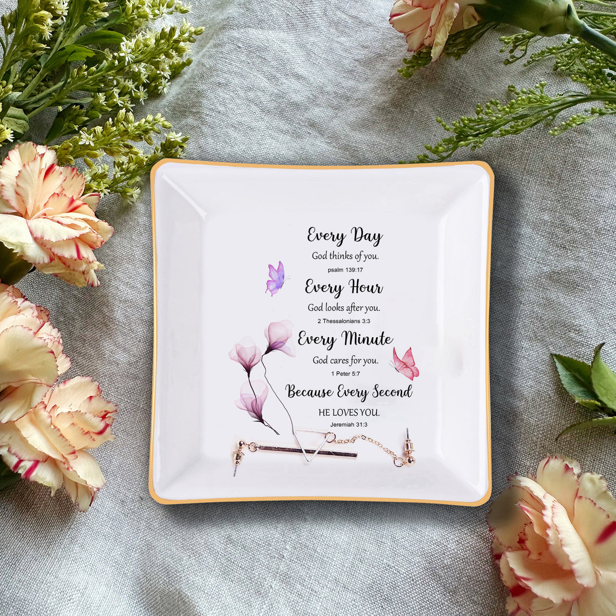 Every Day Every Hour Every Minute Christian Gift Inspirational Religious Gift Ceramic Ring Dish