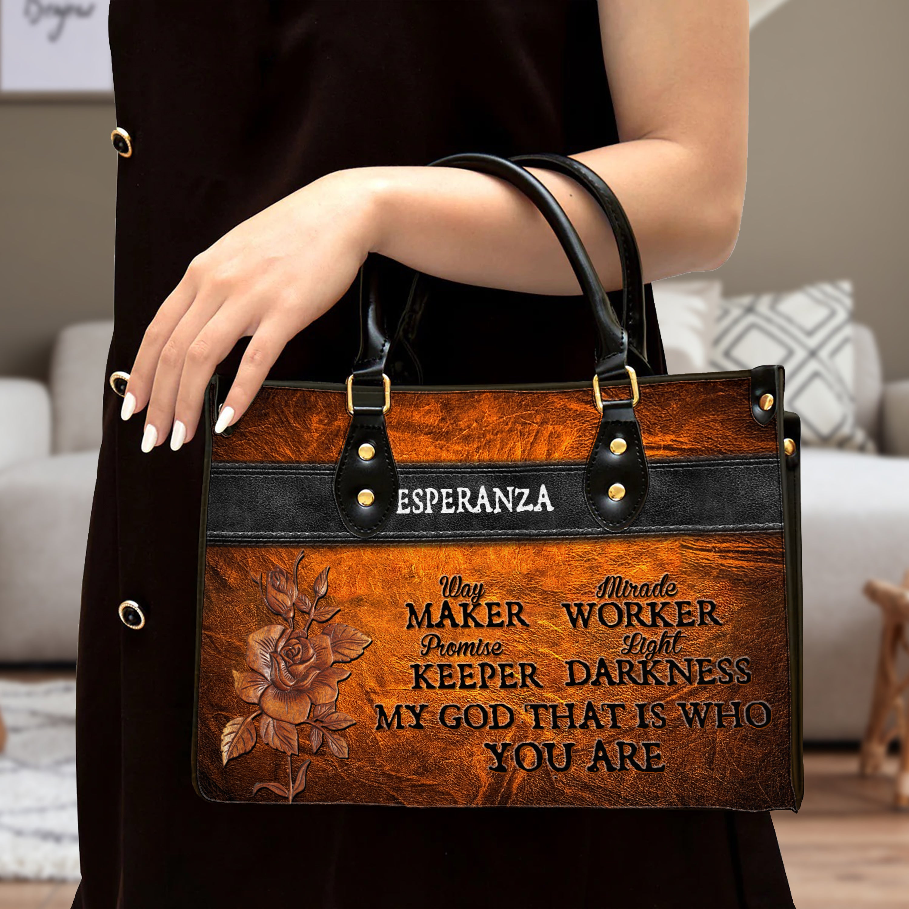 My God That Is Who You Are Inspirational Quotes, Religious Gift Personalized Leather Handbag