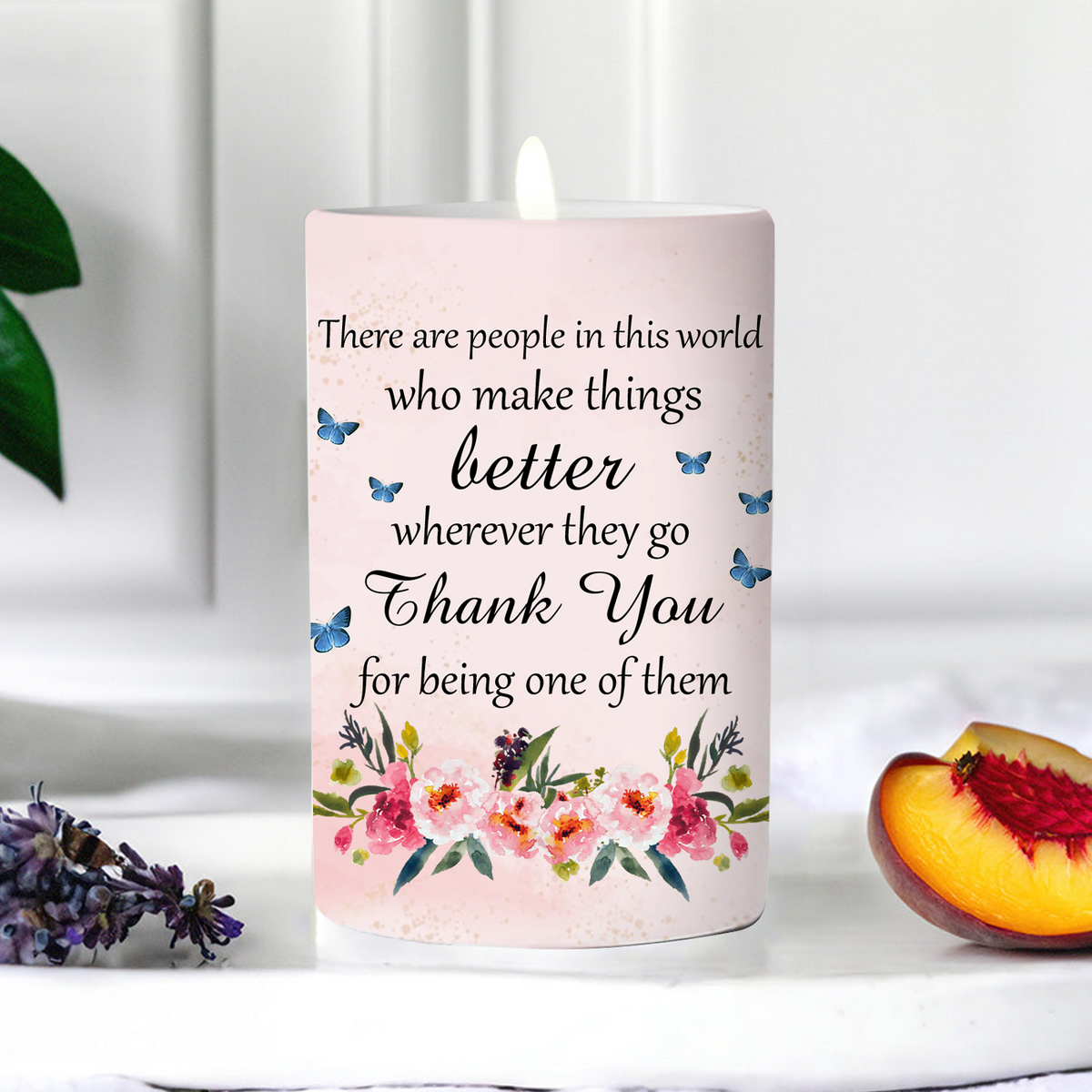 Pink Floral Thank You Scented Candle Gifts