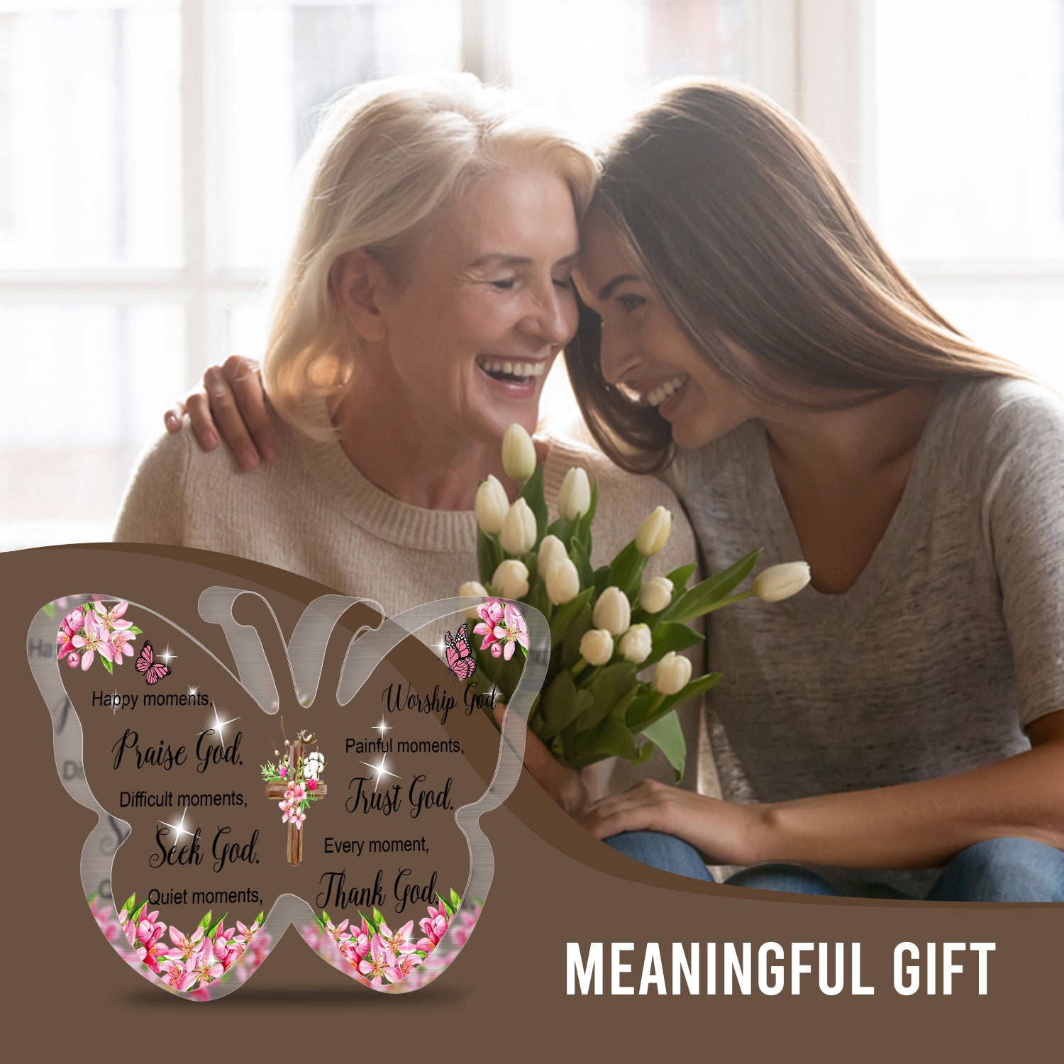 Every moment Butterfly Shaped Acrylic Plaque Christian Gifts Religious Gifts Inspirational Gifts with Bible Verse Prayers