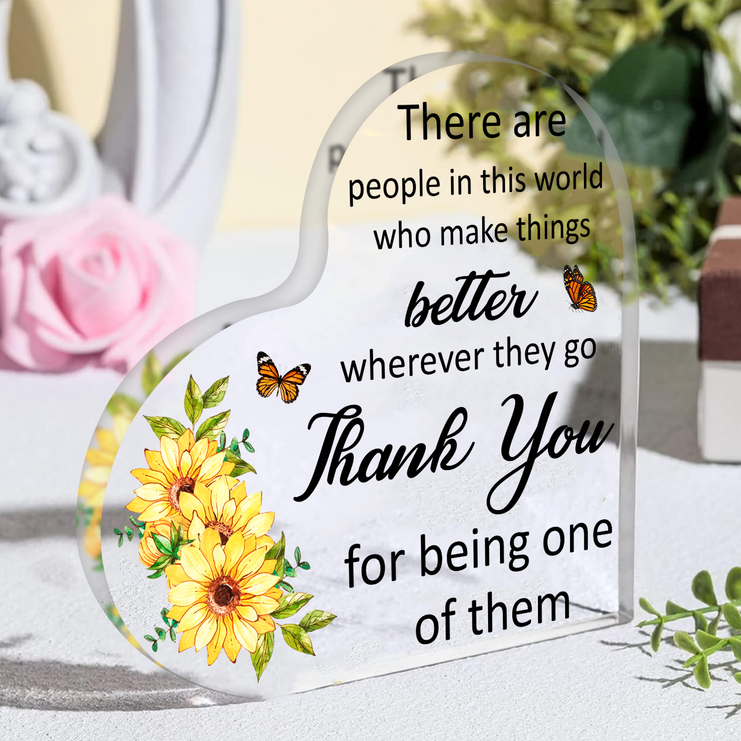 Sunflower Thank You Acrylic Plaque Christian Gifts