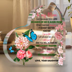 To My Mom Flower Acrylic Heart Plaque Mother's Day Gift Birthday Gift For Mother