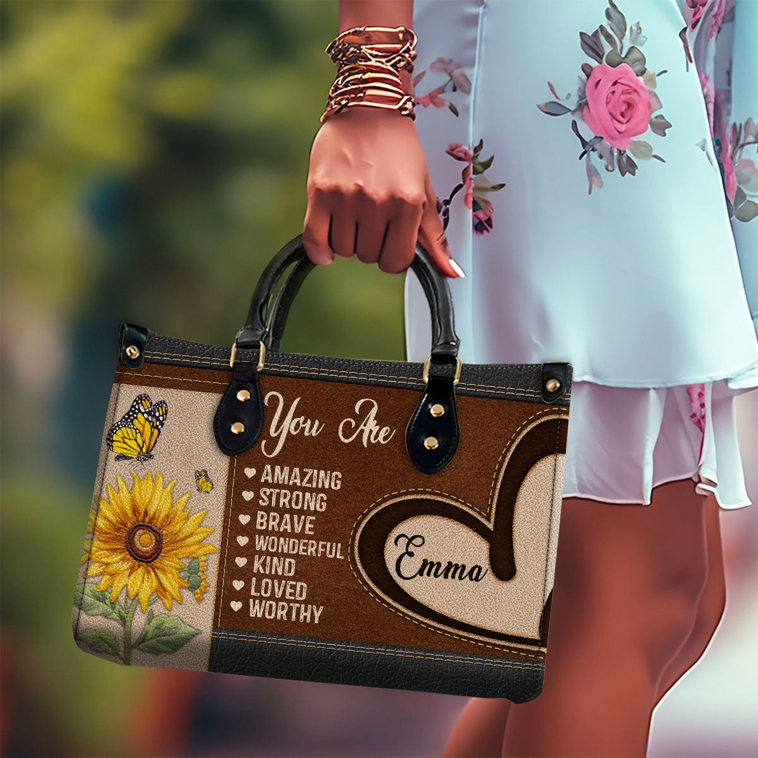 You Are Unique Vintage Style Personalized Leather Handbag
