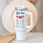 Floral Hibiscus Bible Verse Custom Inspirational Gifts for Women Friends 40Oz Tumbler