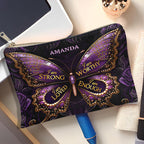 I Am Strong Personalized Cosmetic Bag Inspirational Gifts Christian Gift