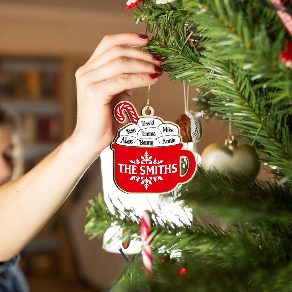 Christmas Ornament Hot Cocoa Two Layers Wood Ornament