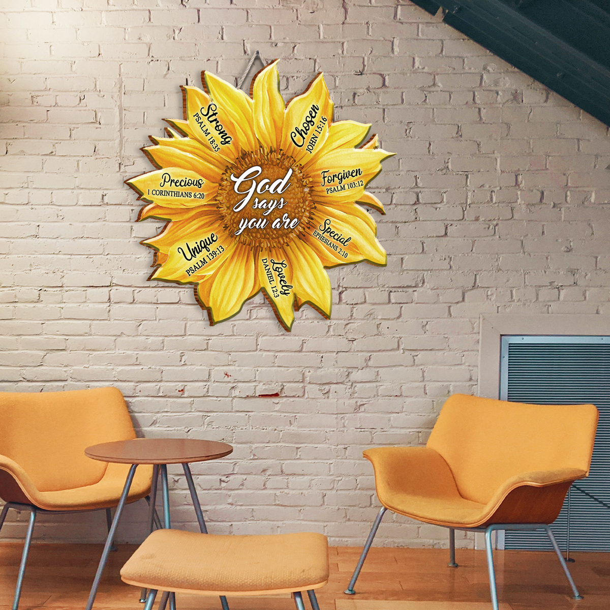 Sunflower God Says You Are Inspirational Gift Birthday Gifts Wall Decor Shaped Wood Sign