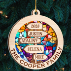 Direction Sign Family Custom Stained Glass Custom Two Layers Suncatcher Ornament Christmas Ornament Car Hanging Ornament
