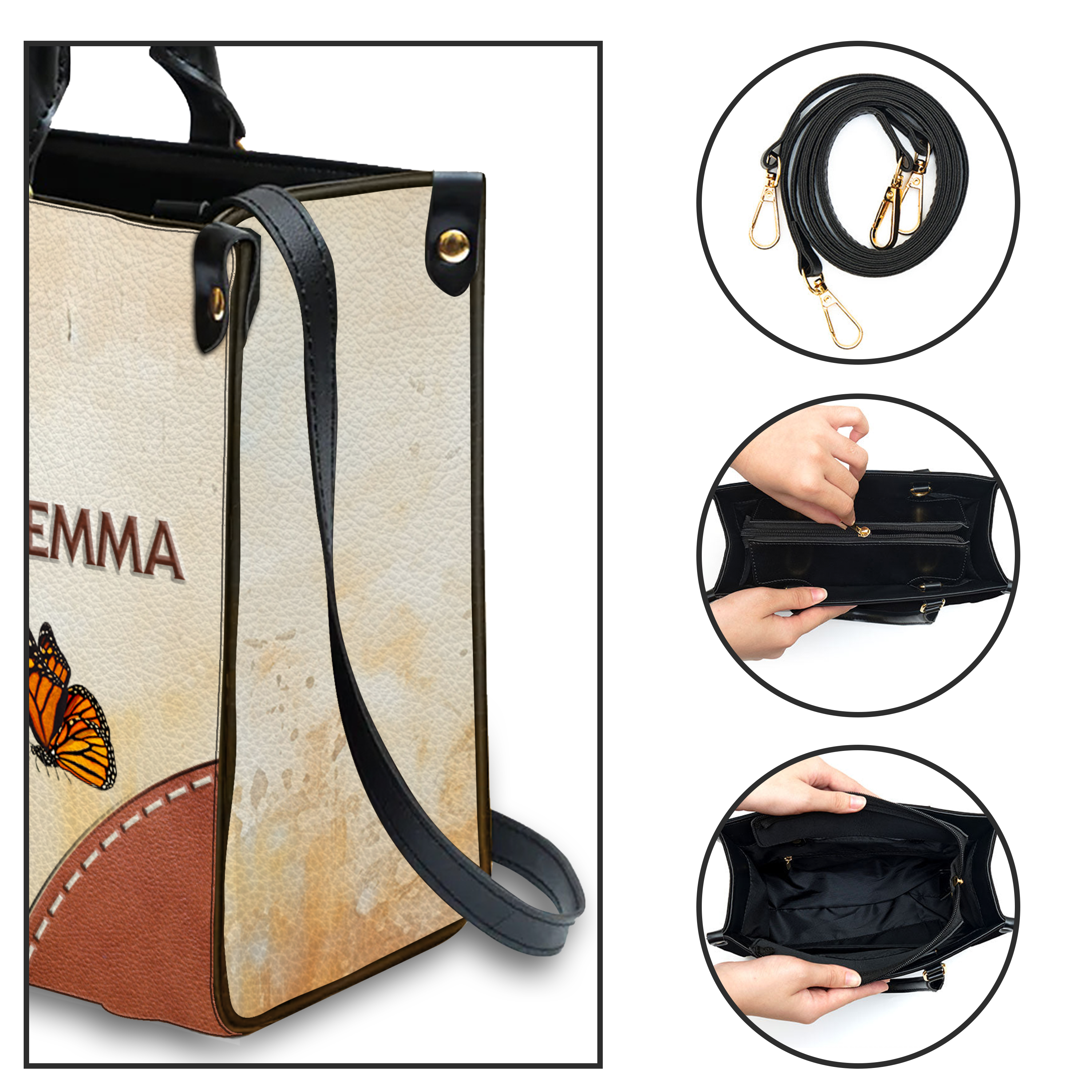 Butterfly Books God Says You Are Personalized Leather Handbag
