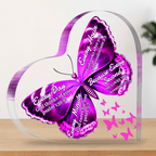 Every Second He Loves You Butterfly Heart Shaped Acrylic Plaque Christian Gifts Religious Gifts Inspirational Gifts with Bible Verse Prayers