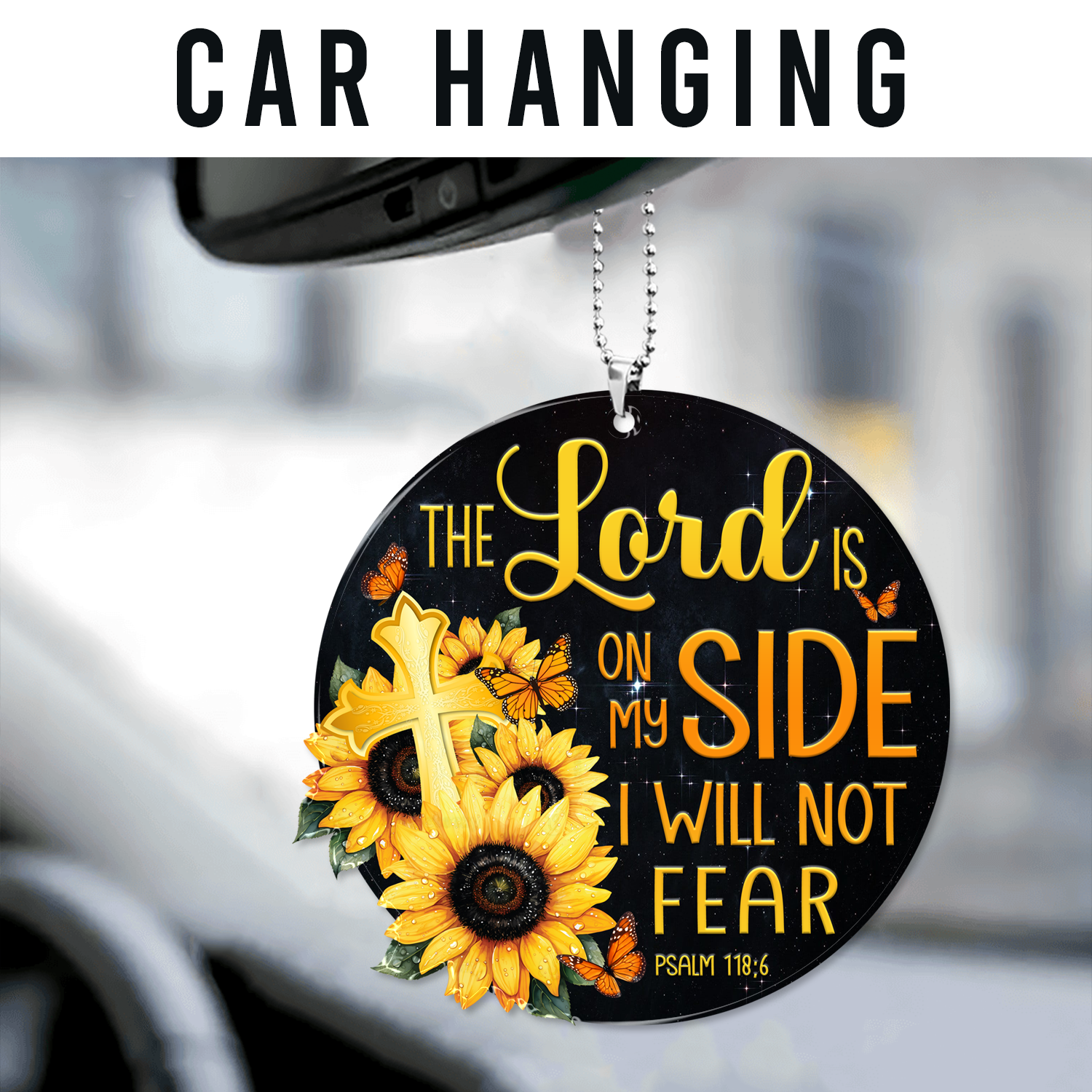 Sunflower The Lord Christian Gifts For Women, Birthday Gifts For Women, Ornament Gift, Christmas Ornament Car Hanging