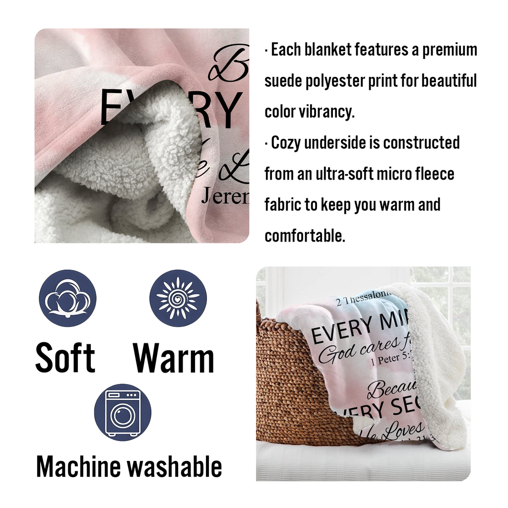 Bible Verse Blanket with Inspirational Thoughts and Prayers- Religious Throw Fleece Blanket