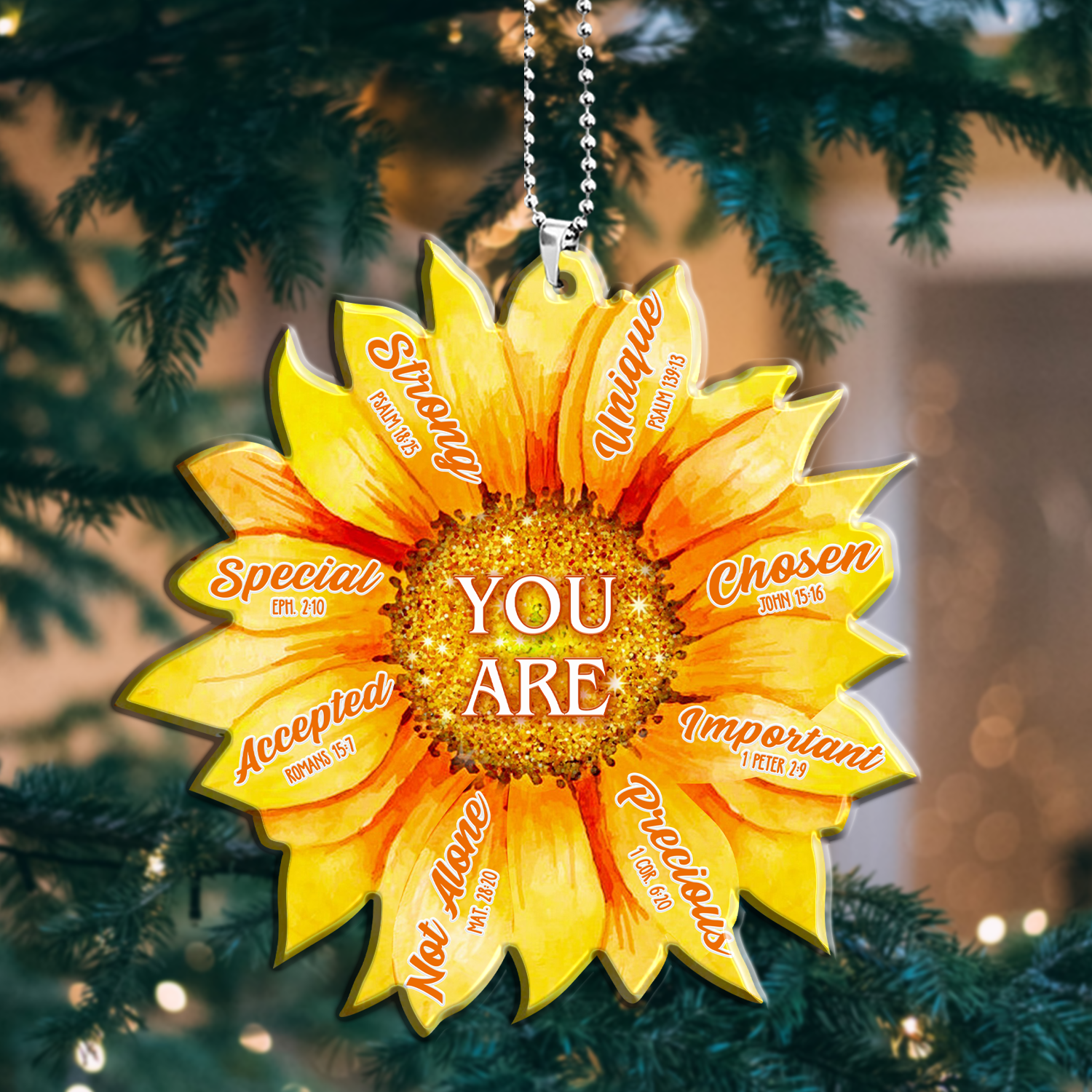 Sunflower You Are Identity In Christ Ornament Christmas Gift