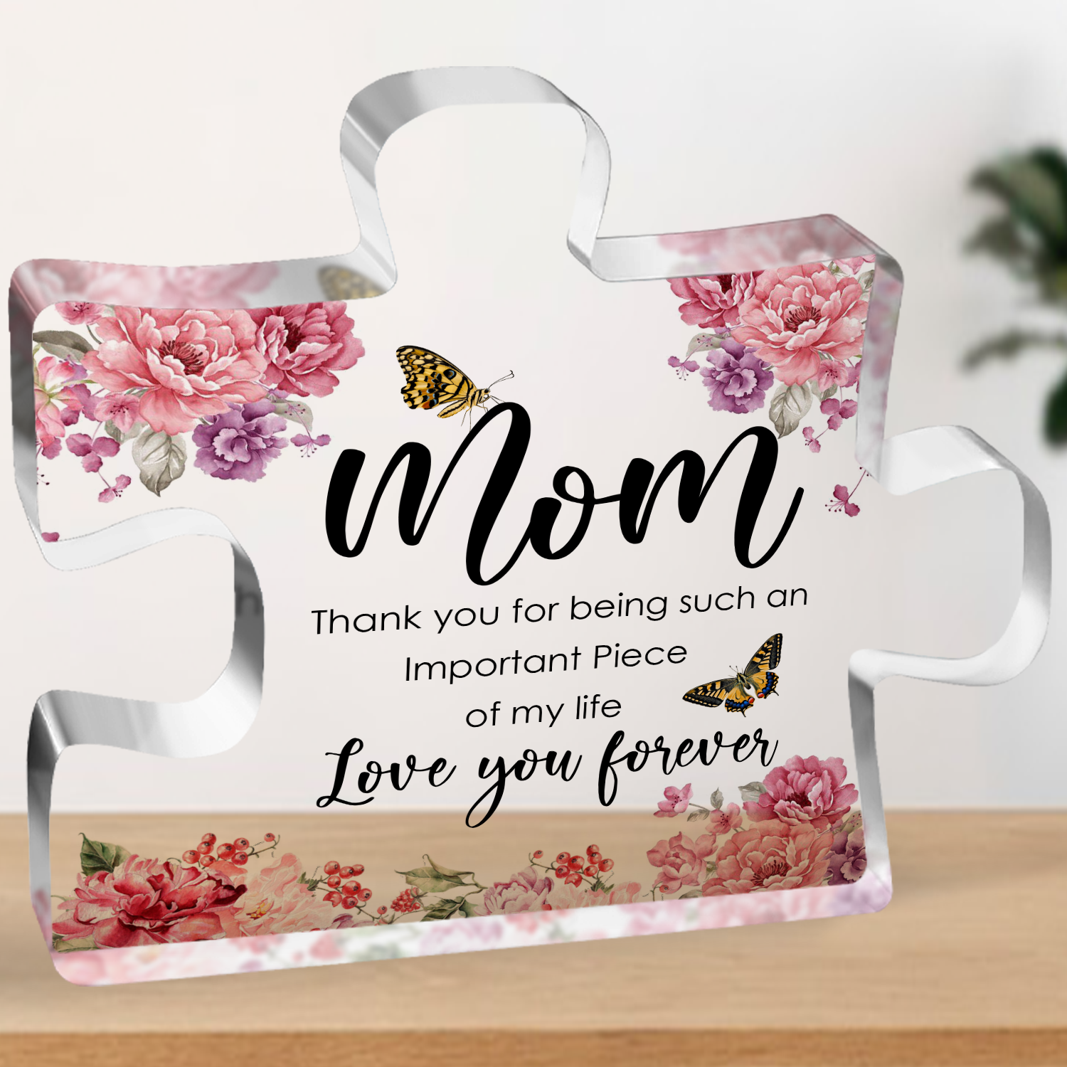 Gifts for Mom Acrylic Plaque Block Puzzle Mothers Day Thanksgiving Birthday Gifts for Mom