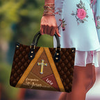 Everywhere I Go, I Bring Jesus With Me Personalized Leather Handbag Christian Gifts Bible Verses Religious Gifts