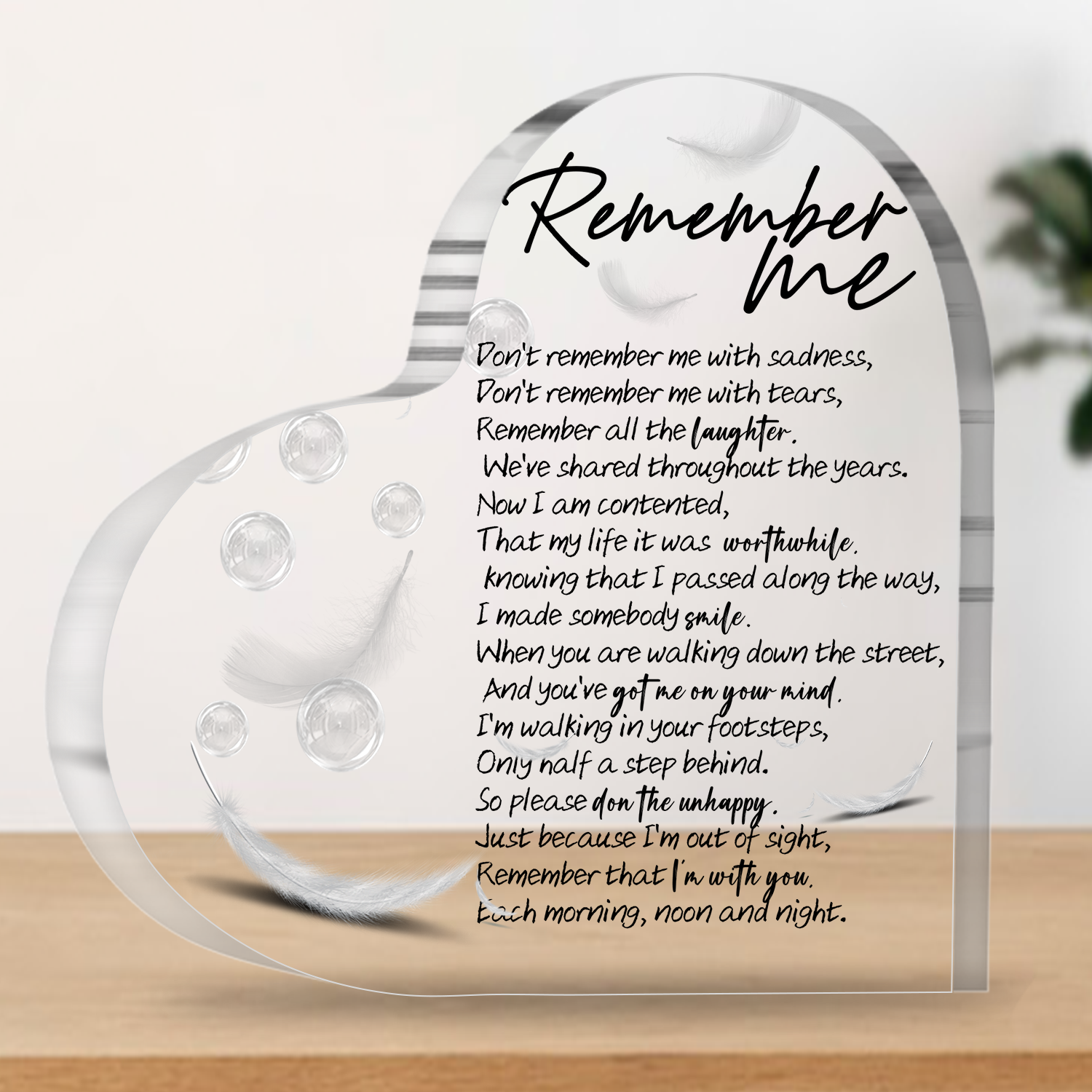 Remember Memorial Gifts Sympathy Gifts Red Cardinal Memorial Bereavement Acrylic Heart Plaque Condolence Gifts in Memory of Loss of Loved One
