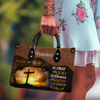A Child Of God, A Woman Of Faith, A Warrior Of Christ Personalized Leather Handbag