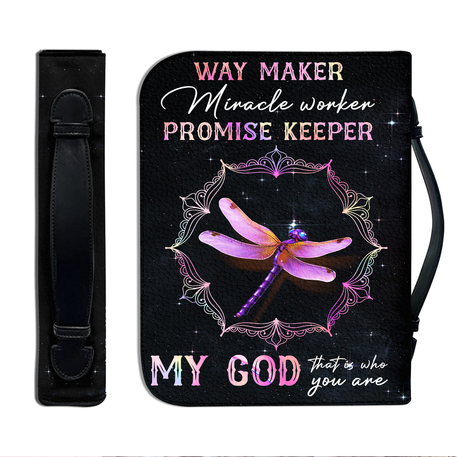 Mandala Dragonfly Way Maker Christian Personalized Bible Cover
