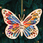 Butterfly You Are Stained Glass Pattern Two Layers Suncatcher Ornament Christmas Ornament Car Hanging Ornament
