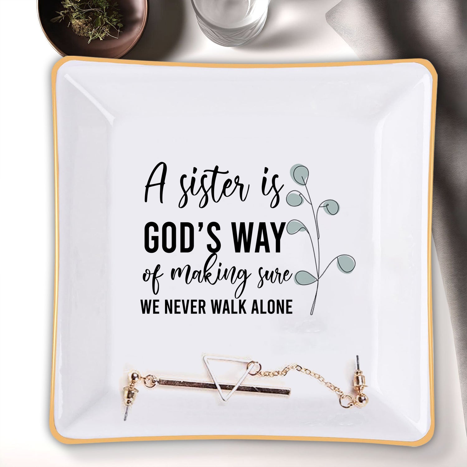 A Sister Is God's Way Christian Gift Inspirational Religious Gift Ceramic Ring Dish