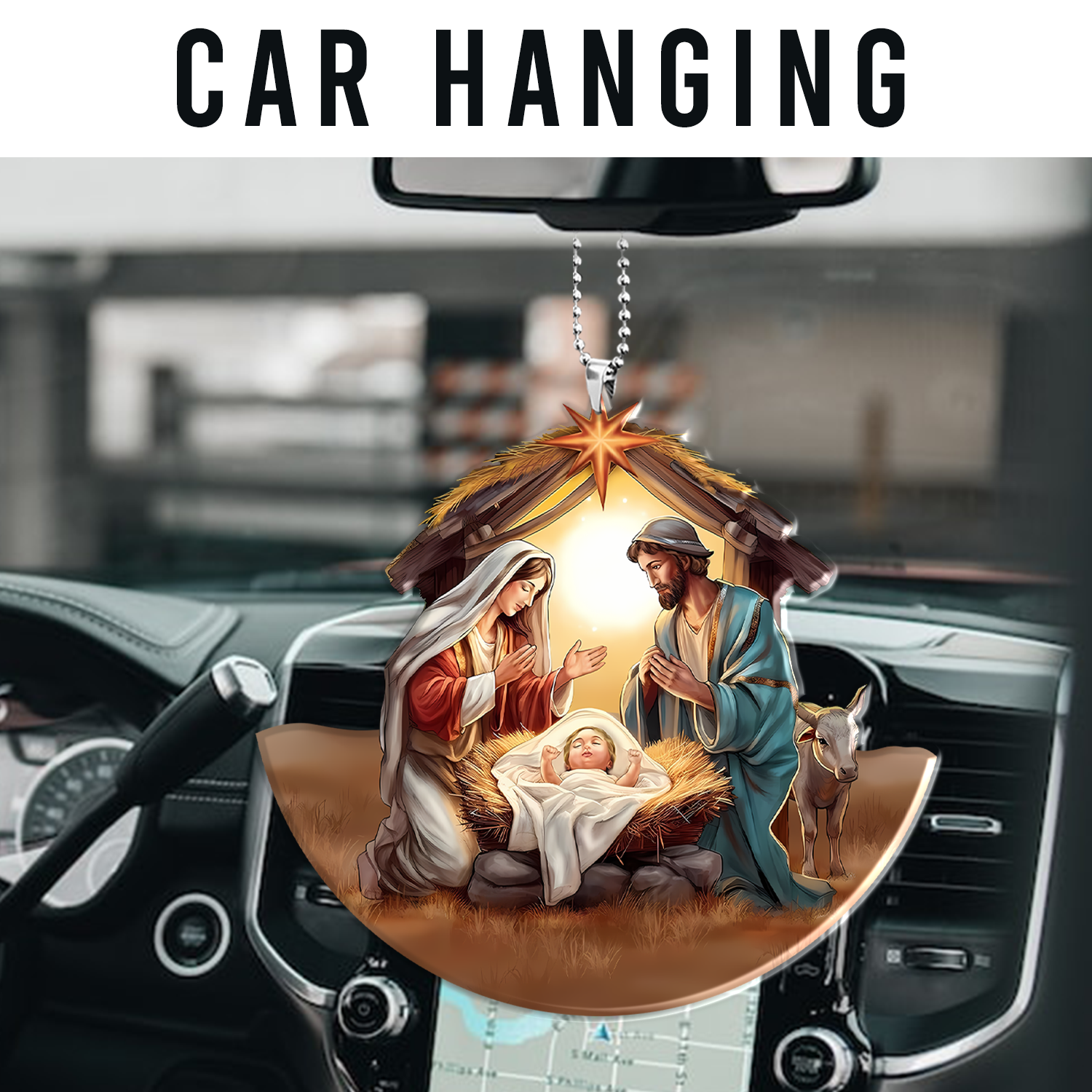 Nativity Gifts for Women Faith, Christmas Ornaments - Religious Gifts Car Hanging
