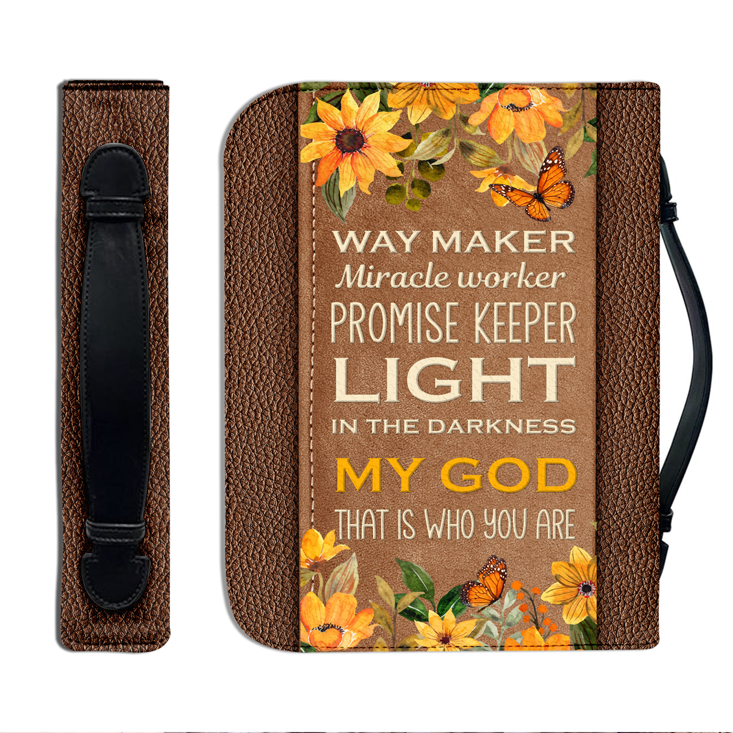 Sunflower Way Maker Christian Personalized Bible Cover