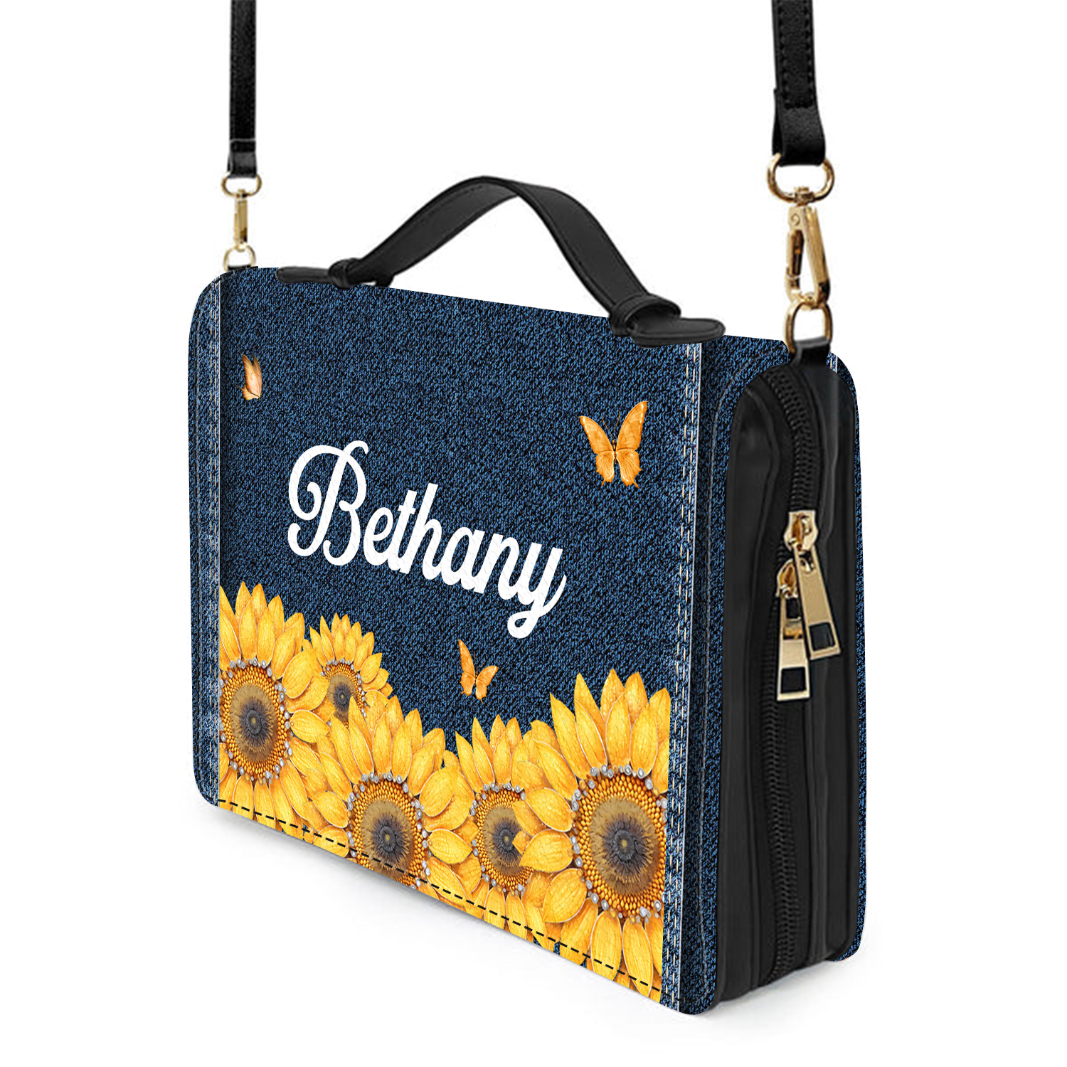 Sunflower Be Still Christian Personalized Bible Cover