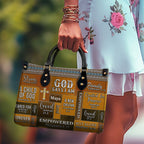 God Says I Am Brown Personalized Leather Handbag Bags, Gifts for Women