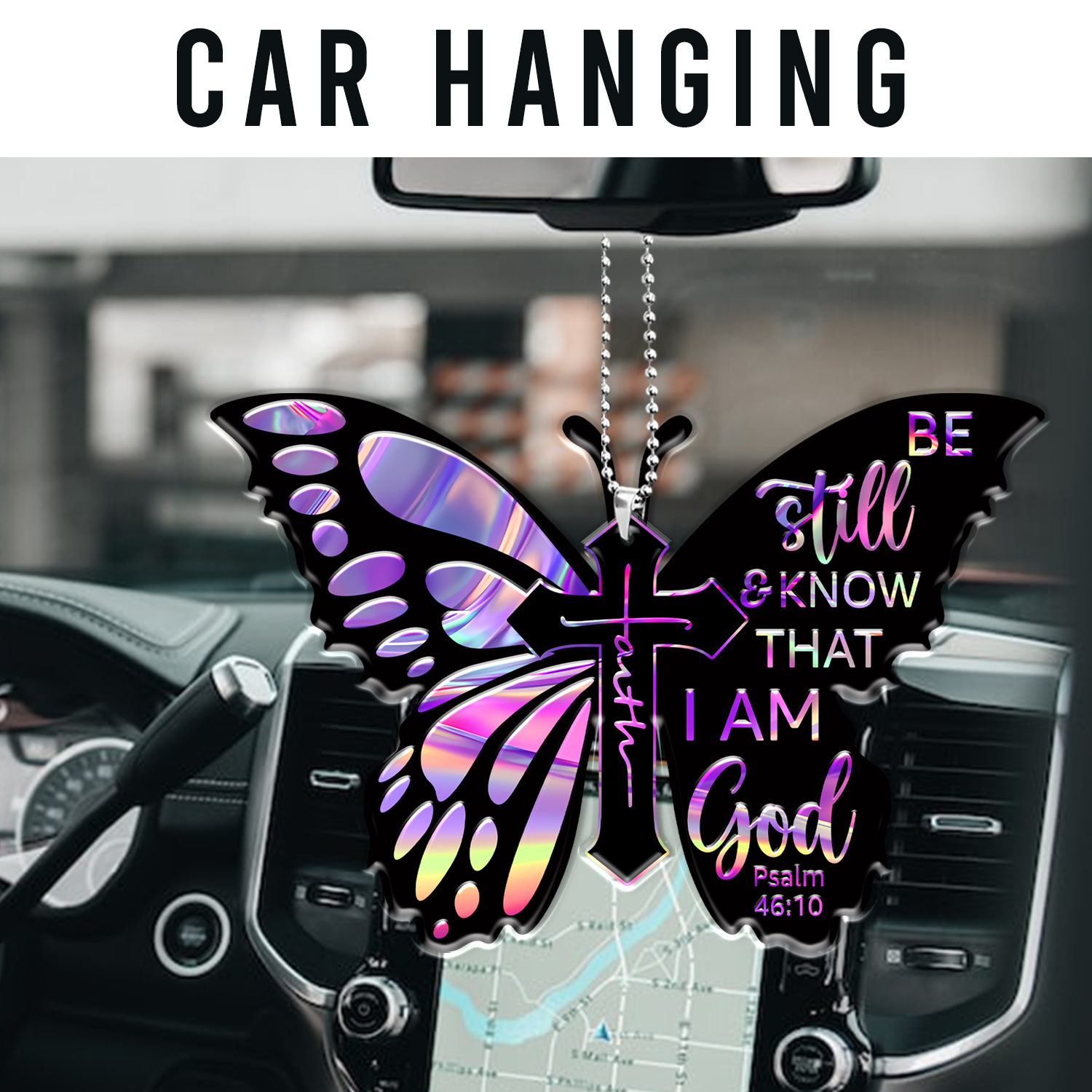 Butterfly Jesus Cross Christian Gifts For Women, Birthday Gifts For Women, Ornament Gift Bible Verse Christmas Ornament Car Hanging