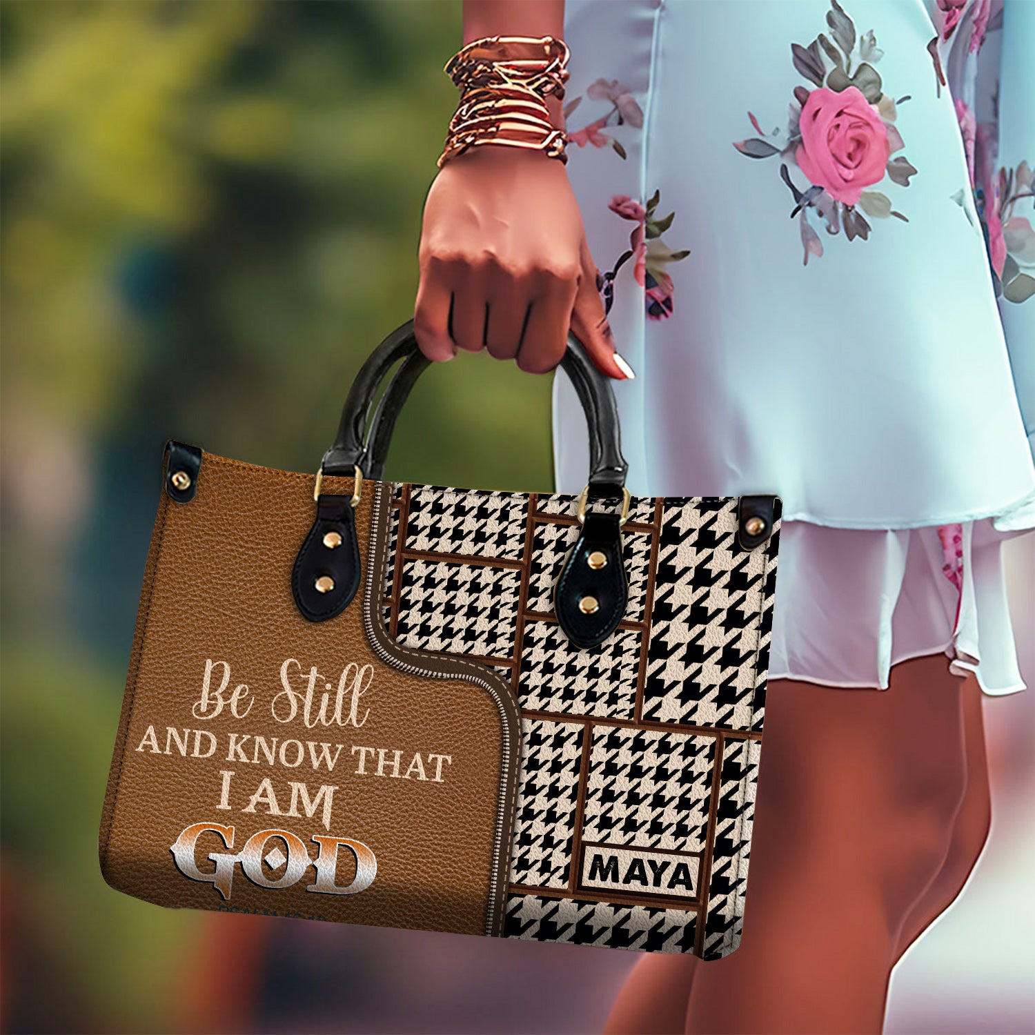 Every second He loves you Personalized Leather Handbag Christian Gifts Bible Verses Religious Gifts